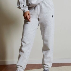 Gray Playboy Boyfriend Sweatpants